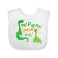 thumbnail image 1 of Inktastic My Papaw Loves Me dinosaur Boys Baby Bib, 1 of 4