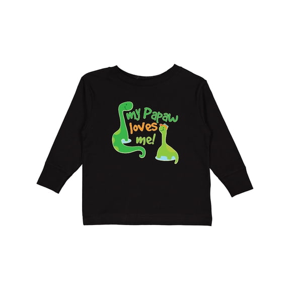 Inktastic My Papaw Loves Me dinosaur Boys Long Sleeve Toddler T-Shirt