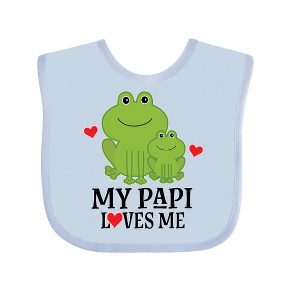 Inktastic My Papi Loves Me Grandson Frog Boys Baby Bib