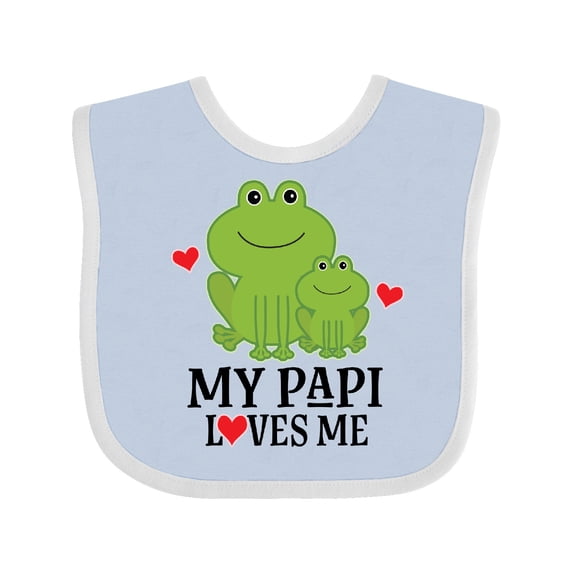 Inktastic My Papi Loves Me Grandson Frog Boys Baby Bib