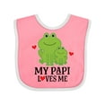 thumbnail image 1 of Inktastic My Papi Loves Me Grandson Frog Boys Baby Bib, 1 of 4