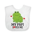 thumbnail image 1 of Inktastic My Papi Loves Me Grandson Frog Boys Baby Bib, 1 of 4