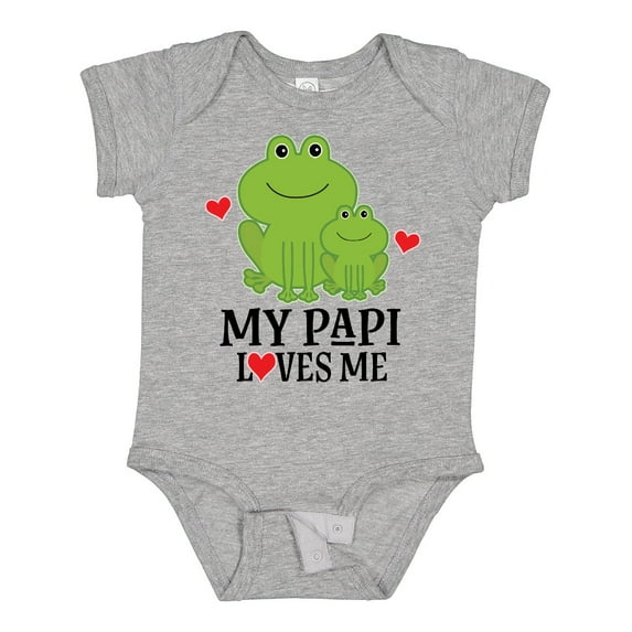 Inktastic My Papi Loves Me Grandson Frog Boys Baby Bodysuit