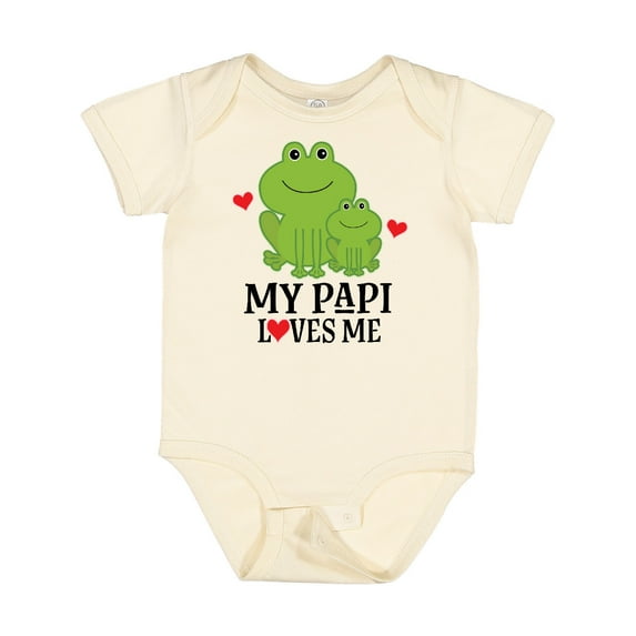 Inktastic My Papi Loves Me Grandson Frog Boys Baby Bodysuit
