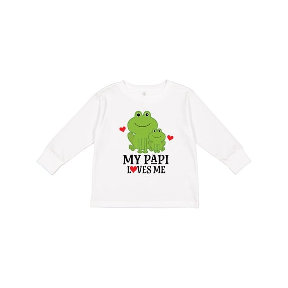 Inktastic My Papi Loves Me Grandson Frog Boys Long Sleeve Toddler T-Shirt