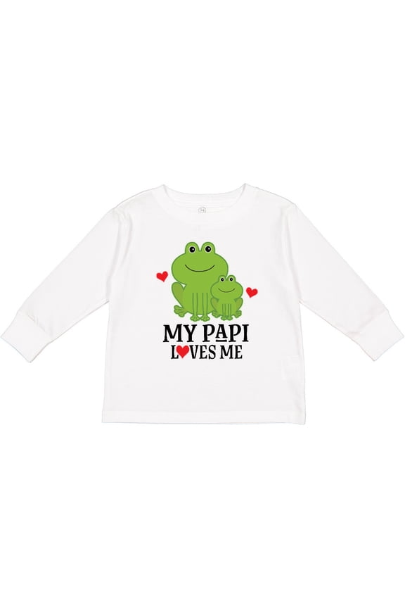 My Papi Loves Me Grandson Frog Boys Long Sleeve Toddler T-Shirt