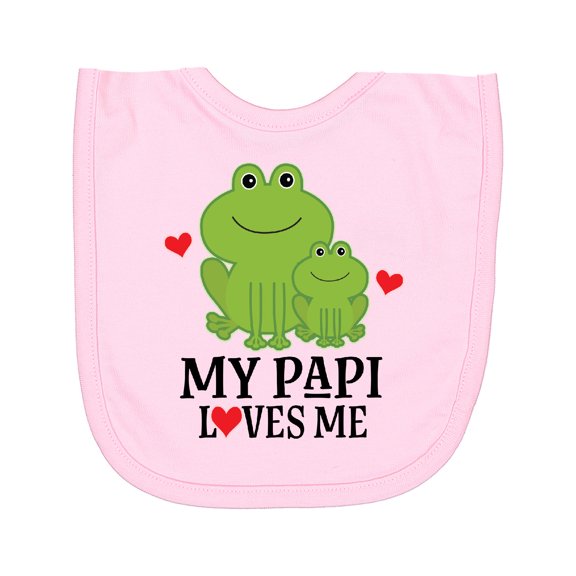 Inktastic My Papi Loves Me Grandson Frog Newborn Bib