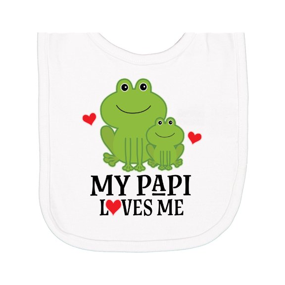 Inktastic My Papi Loves Me Grandson Frog Newborn Bib
