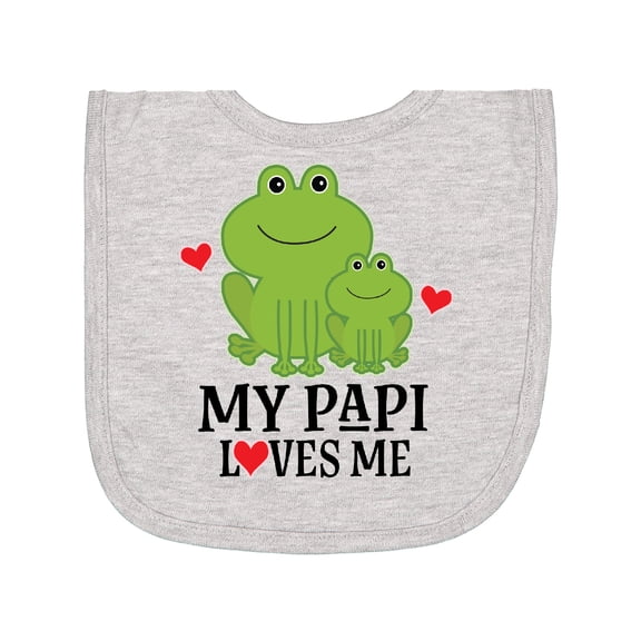 Inktastic My Papi Loves Me Grandson Frog Newborn Bib