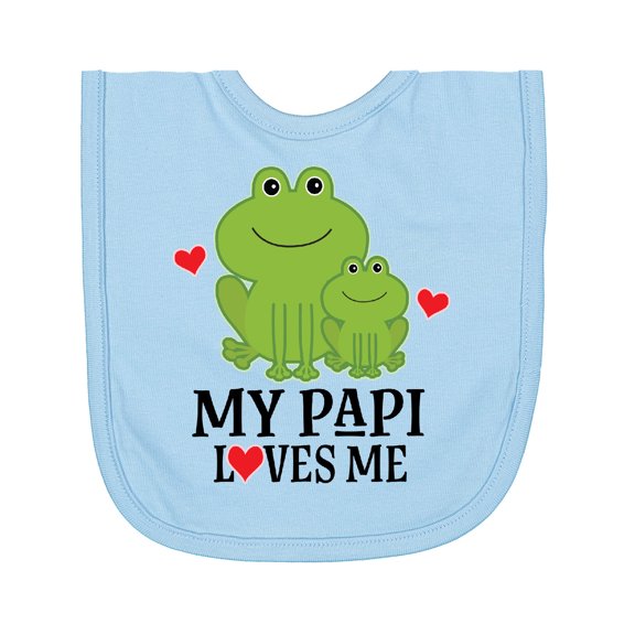 Inktastic My Papi Loves Me Grandson Frog Newborn Bib