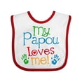 thumbnail image 1 of Inktastic My Papou Loves Me Boys or Girls Baby Bib, 1 of 4