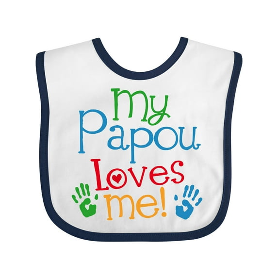 Inktastic My Papou Loves Me Boys or Girls Baby Bib