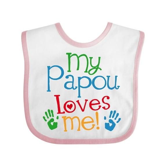 Inktastic My Papou Loves Me Boys or Girls Baby Bib
