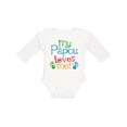 thumbnail image 1 of Inktastic My Papou Loves Me Boys or Girls Long Sleeve Baby Bodysuit, 1 of 5