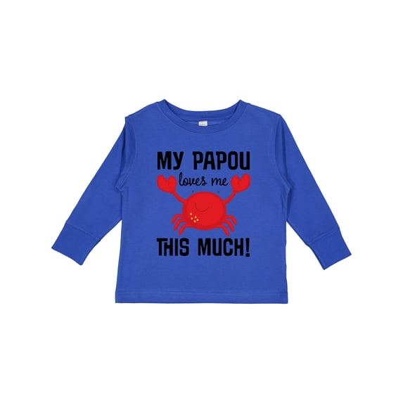 Inktastic My Papou Loves Me Boys or Girls Long Sleeve Toddler T-Shirt