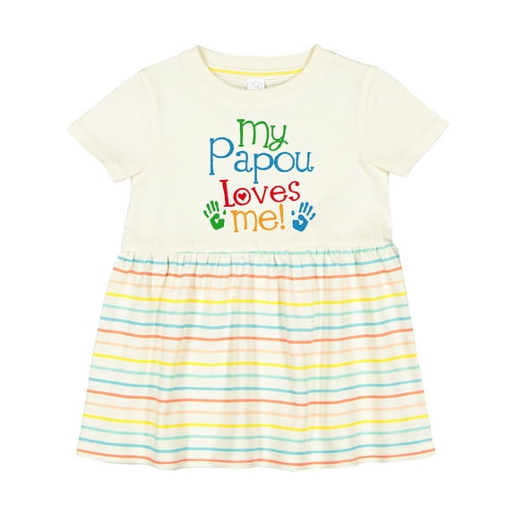 Inktastic My Papou Loves Me Girls Baby Dress
