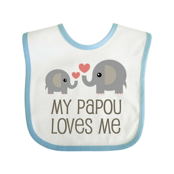 Inktastic My Papou Loves Me Grandchild Boys or Girls Baby Bib