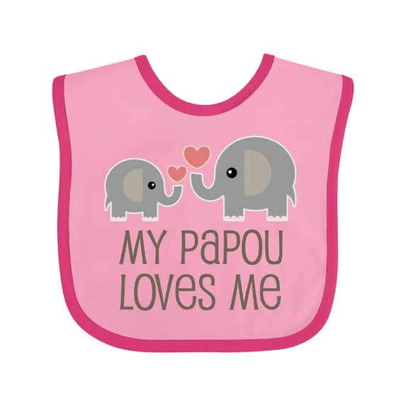 Inktastic My Papou Loves Me Grandchild Boys or Girls Baby Bib