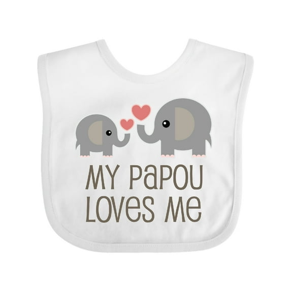 Inktastic My Papou Loves Me Grandchild Boys or Girls Baby Bib