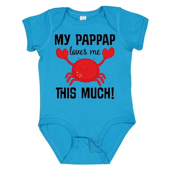 Inktastic My Pappap Loves Me Boys Grandson Crab Boys Baby Bodysuit