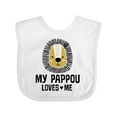 thumbnail image 1 of Inktastic My Pappou Loves Me Grandson Lion Boys Baby Bib, 1 of 4