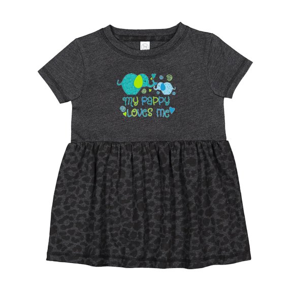 Inktastic My Pappy Loves Me Cute Elephants Girls Baby Dress