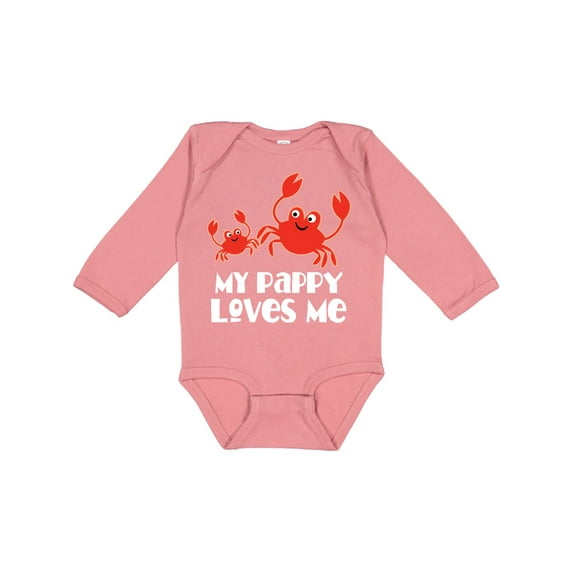 Inktastic My Pappy Loves Me Grandchild Beach Crab Boys Long Sleeve Baby Bodysuit