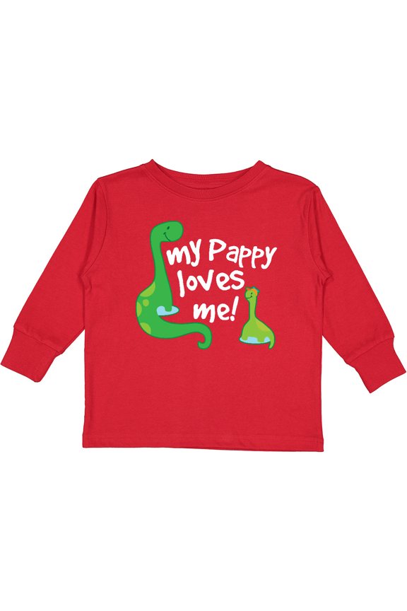 My Pappy Loves Me Grandchild Boys Long Sleeve Toddler T-Shirt