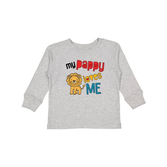 Inktastic My Pappy Loves Me Grandson Lion Boys Long Sleeve Toddler T-Shirt