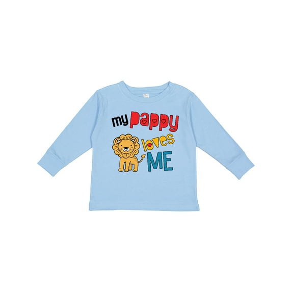 Inktastic My Pappy Loves Me Grandson Lion Boys Long Sleeve Toddler T-Shirt