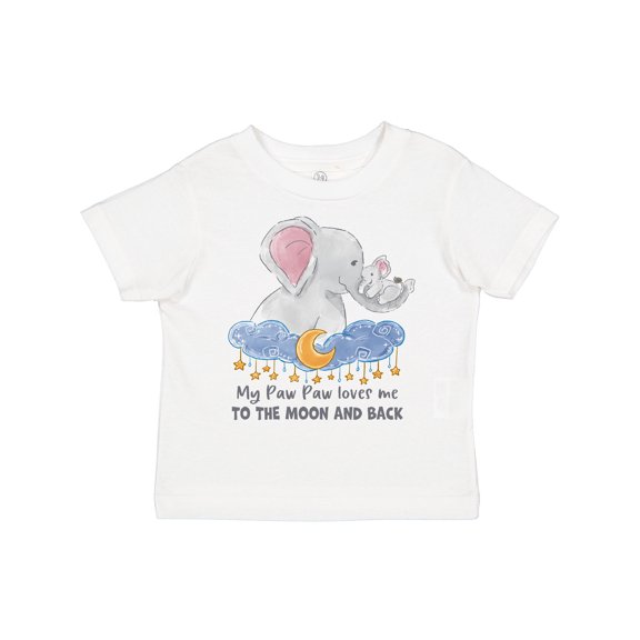 Inktastic My Paw Paw Loves Me to the Moon and Back Elephant Family Boys or Girls Toddler T-Shirt