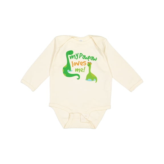 Inktastic My PawPaw Loves Me Boys Long Sleeve Baby Bodysuit