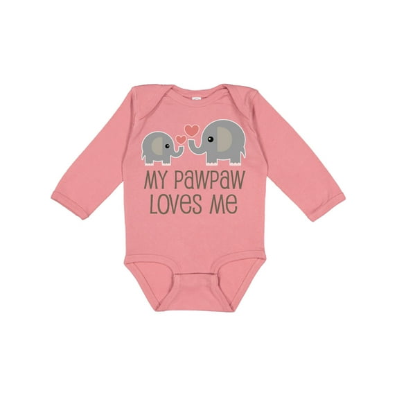 Inktastic My Pawpaw Loves Me Grandchild Boys or Girls Long Sleeve Baby Bodysuit