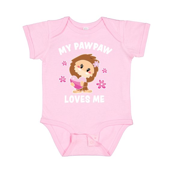 Inktastic My Pawpaw Loves Me with Bigfoot Girls Baby Bodysuit