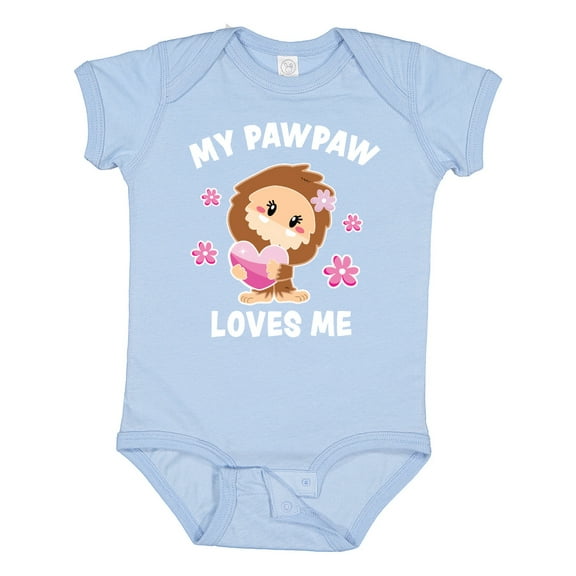 Inktastic My Pawpaw Loves Me with Bigfoot Girls Baby Bodysuit