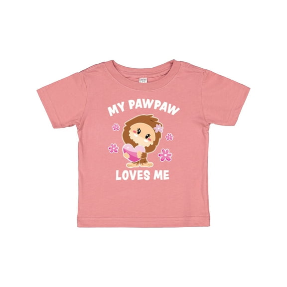 Inktastic My Pawpaw Loves Me with Bigfoot Girls Baby T-Shirt