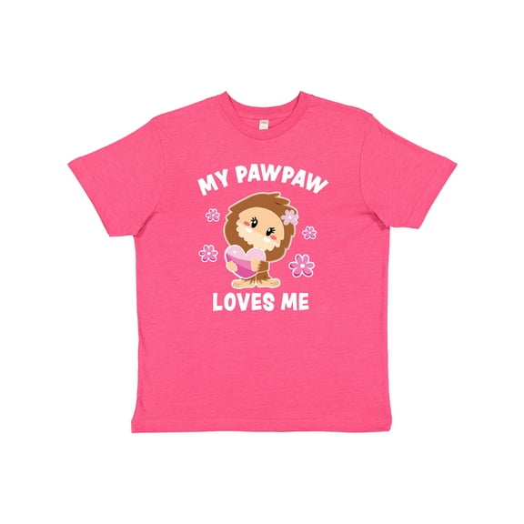 Inktastic My Pawpaw Loves Me with Bigfoot Youth T-Shirt