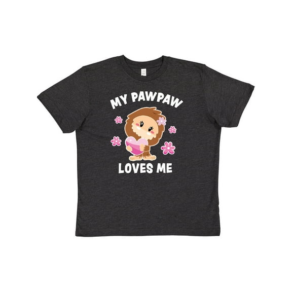 Inktastic My Pawpaw Loves Me with Bigfoot Youth T-Shirt