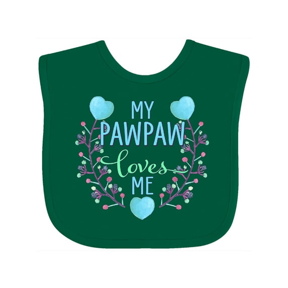 Inktastic My Pawpaw Loves Me with Flowers and Hearts Boys or Girls Baby Bib
