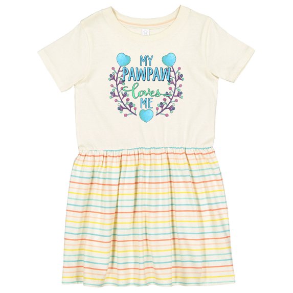 Inktastic My Pawpaw Loves Me with Flowers and Hearts Girls Toddler Dress