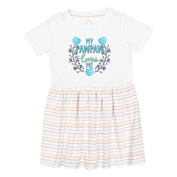 Inktastic My Pawpaw Loves Me with Flowers and Hearts Girls Toddler Dress