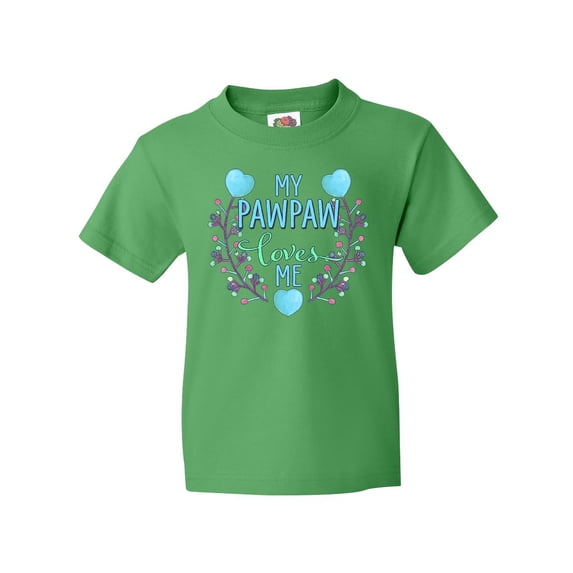 Inktastic My Pawpaw Loves Me with Flowers and Hearts Youth T-Shirt
