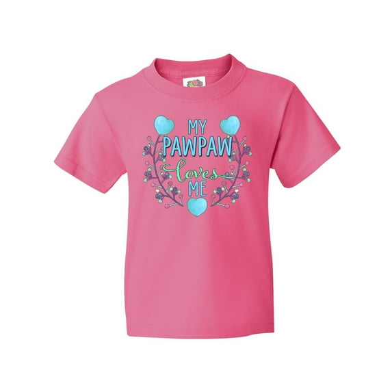 Inktastic My Pawpaw Loves Me with Flowers and Hearts Youth T-Shirt