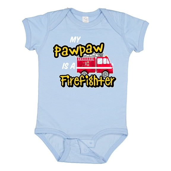 Inktastic My Pawpaw is a Firefighter with Fire Truck Boys or Girls Baby Bodysuit