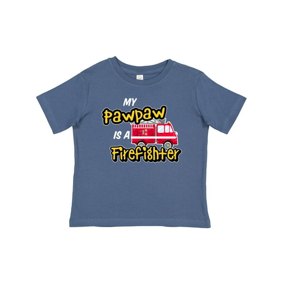 Inktastic My Pawpaw is a Firefighter with Fire Truck Boys or Girls Baby T-Shirt