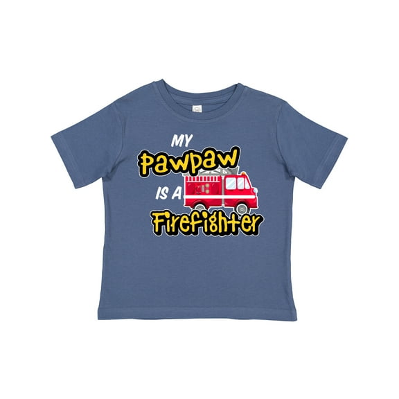 Inktastic My Pawpaw is a Firefighter with Fire Truck Boys or Girls Toddler T-Shirt