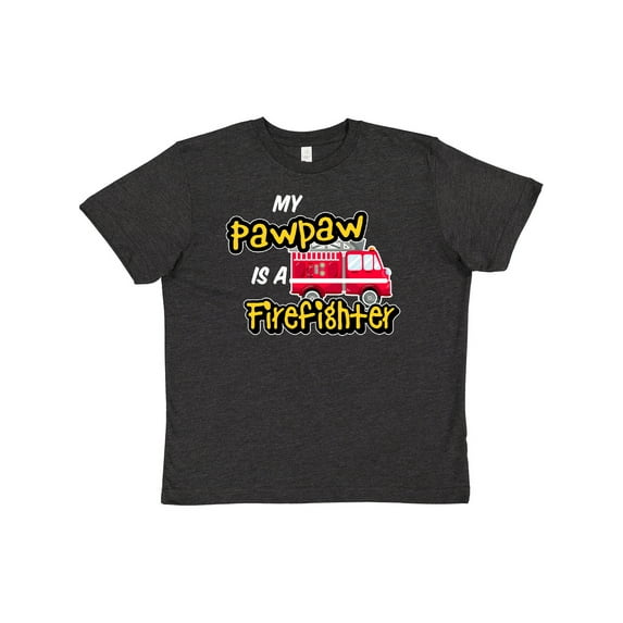 Inktastic My Pawpaw is a Firefighter with Fire Truck Youth T-Shirt
