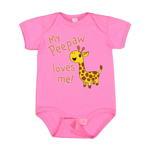 Inktastic My Peepaw Loves Me Cute Giraffe Boys or Girls Baby Bodysuit