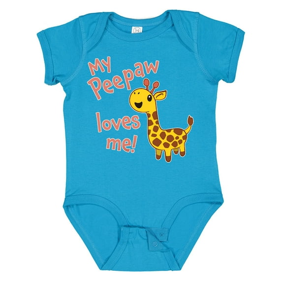Inktastic My Peepaw Loves Me Cute Giraffe Boys or Girls Baby Bodysuit