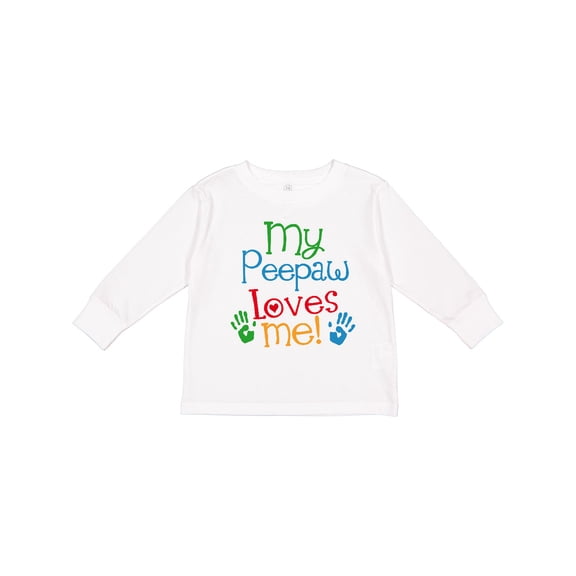 Inktastic My Peepaw Loves Me Gift Boys or Girls Long Sleeve Toddler T-Shirt